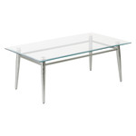 Office Star Brooklyn Rectangular Glass Top Coffee Table