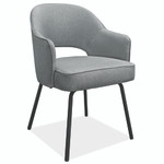 OfficeSource Kinsley Collection Modern Guest Chair with Black Metal Legs