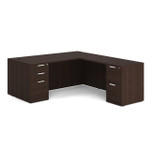 OfficeSource OS Laminate Double Full Pedestal L-Shape Desk - DBLFLOS101