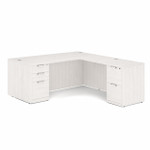 OfficeSource OS Laminate Double Full Pedestal L-Shape Desk - DBLFLOS101
