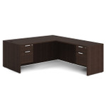 OfficeSource OS Laminate Double Hanging Pedestal L-Shape Desk - DBLHLOS101