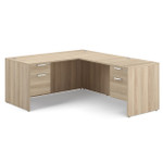 OfficeSource OS Laminate Double Hanging Pedestal L-Shape Desk - DBLHLOS101