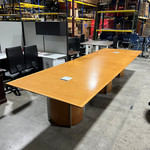 Pre-Owned Maple Wood Conference Table, 54"D x 168"W