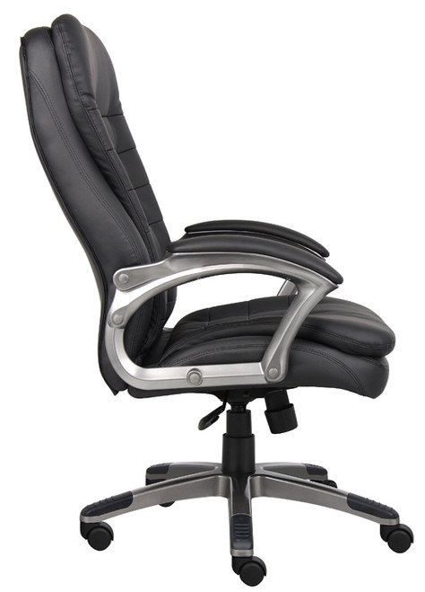 Boss High Back Executive Chair With Pewter Finished Base/Arms B9331