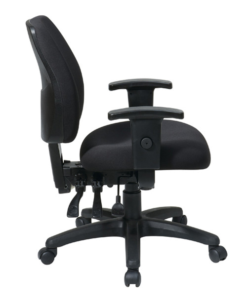 Office Star Mid Back Dual Function Ergonomic Chair with Ratchet Back Height Adjustment with Arms 33327-30