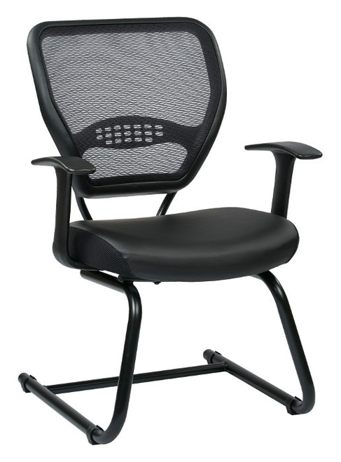 Office Star Professional Air GridÂ Back Visitors Chair with Eco Leather Seat 5705E