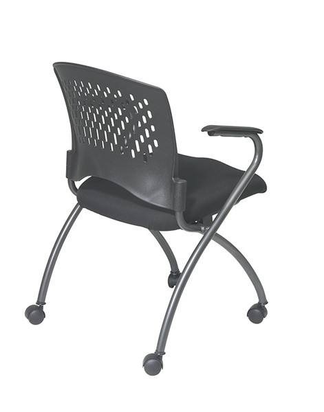Office Star Deluxe Folding Chair with Ventilated Plastic Wrap Around