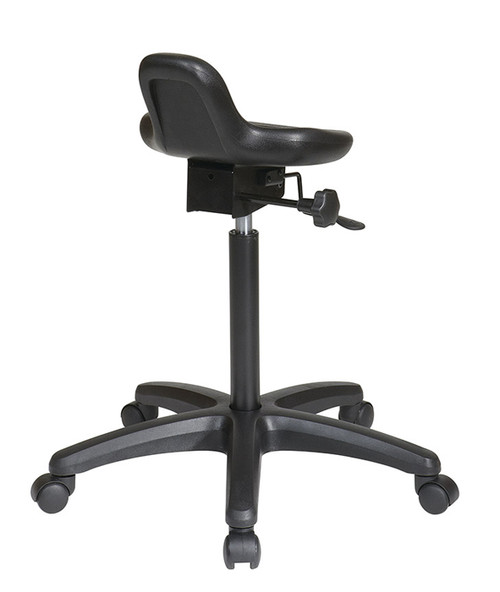 Office Star Saddle Seat Stool with Seat Angle Adjustment and Glides