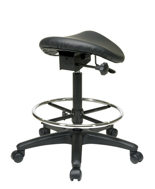 Office Star Backless Stool with Saddle Seat