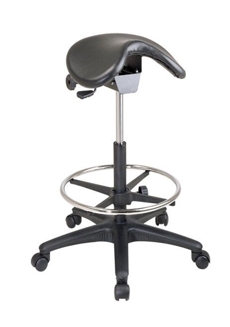 Office Star Backless Stool with Saddle Seat