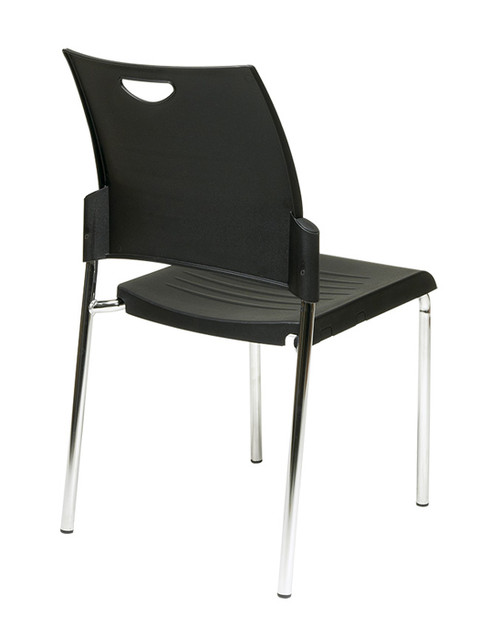Office Star Straight Leg Stack Chair with Plastic Seat and Back (2 Per Carton)