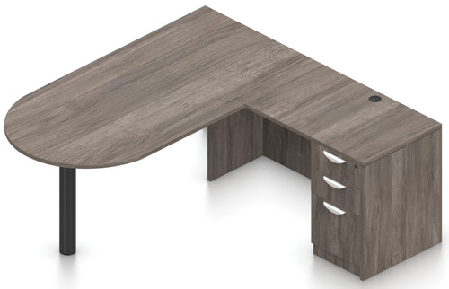 Offices To Go Layout SL-24, 72" x 71" D-Island with Return