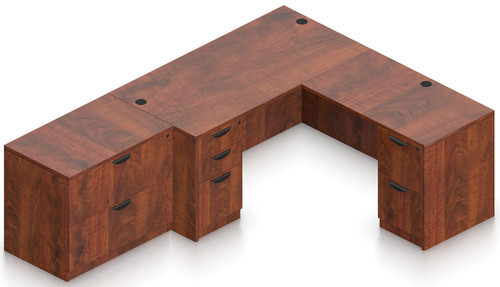 Offices To Go Layout SL-27, Desk & Return with Lateral File