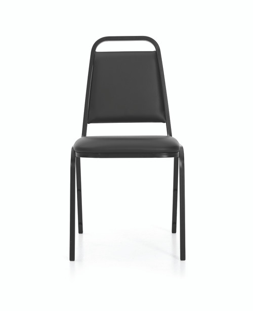 Offices To Go - Armless Stack Chair - Black Vinyl