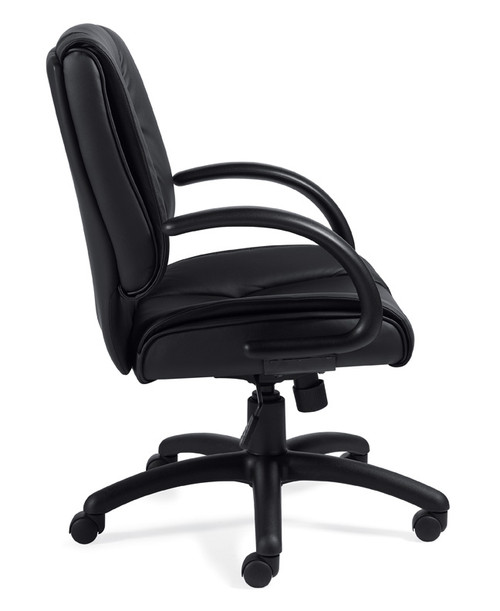 OFFICES TO GO-Leather (Luxhide*) Seating-Mid back tilter chair with arms. OTG2701-BL20