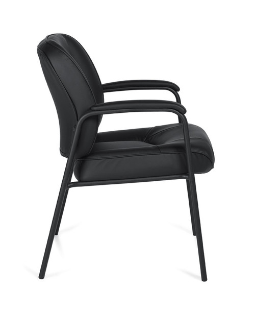 Offices To Go - Leather Guest Chair w/upholstered armrests