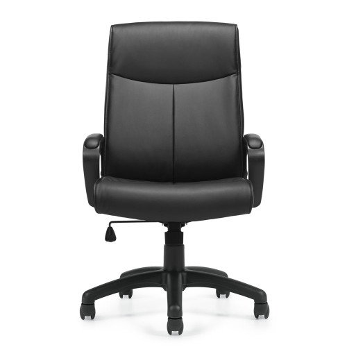 Offices To Go - High Back Chair w/ Black luxhide upholstery