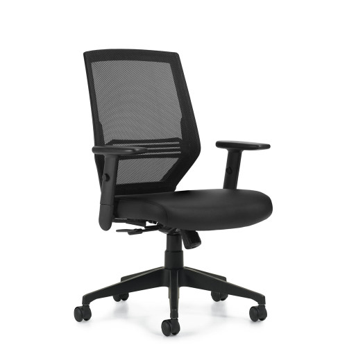 Offices To Go - Mesh-Back Task Chair with Luxhide Seat