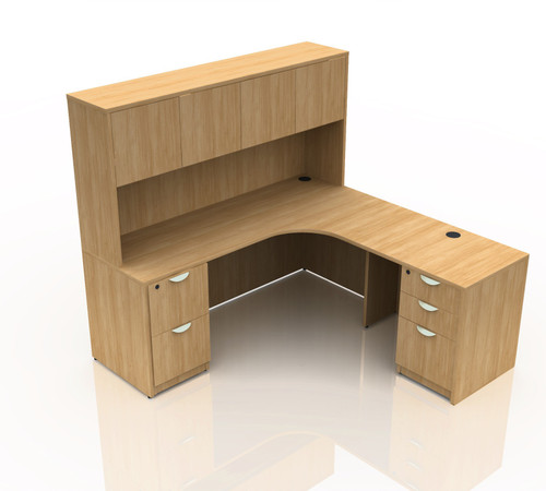 Offices To Go Layout SL-25, Right Corner Extension with Return and Hutch