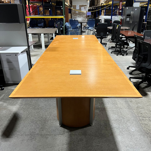 Pre-Owned Maple Wood Conference Table, 54"D x 168"W