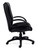 Offices To Go - High back tilter chair with arms. Bonded black leather. Arched base with carpet casters.