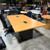 Pre-Owned Honey Laminate Cube Base Conference Table