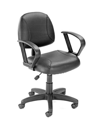 Boss Black Posture Chair W/ Loop Arms - Everything For Offices