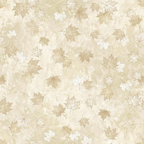 Oh Canada 10th Anniversary - large maples leaves, tone on tone, cream