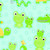Comfy Flannel Prints - frogs and crocodiles on blue