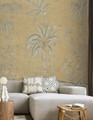 Trevarez Fresco, printed mural wallpaper by Paul Montgomery. Beige chinoiserie in room.