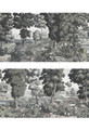 Verdure Landscape, printed mural wallpaper by Paul Montgomery. Grisaille panel layout.