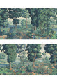 Verdure Landscape, printed mural wallpaper by Paul Montgomery. Bleue panel layout.