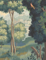 Verdure Landscape, printed mural wallpaper by Paul Montgomery. Full color detail shot.