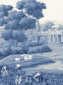 Virginia, printed mural wallpaper by Paul Montgomery. Cyan detail shot.