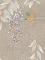 Wisteria, printed mural wallpaper by Paul Montgomery. Up-close detail shot.