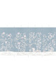 Climbing Blossom, printed mural wallpaper by Ariel Okin for Paul Montgomery. Sky panel layout.
