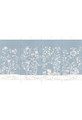 Climbing Blossom, printed mural wallpaper by Ariel Okin for Paul Montgomery. Sky panel layout.