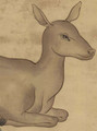 Combray Antiqued, printed mural wallpaper by Paul Montgomery. Up-close detail shot.