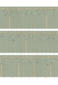 Wisteria Green, printed mural wallpaper by Paul Montgomery. Panel layout.