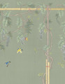 Wisteria Green, printed mural wallpaper by Paul Montgomery. Detail shot.