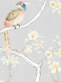 Lavena, printed mural wallpaper by Paul Montgomery. Grey detail shot.