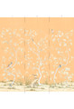 Lavena, printed mural wallpaper by Paul Montgomery. Orange panel layout.