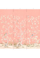 Lavena, printed mural wallpaper by Paul Montgomery. Coral panel layout.