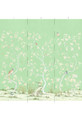 Lavena, printed mural wallpaper by Paul Montgomery. Green panel layout.