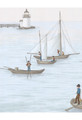 Nantucket printed mural wallpaper by Paul Montgomery. Detail shot.