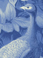 Amazonia, printed mural wallpaper by Paul Montgomery. Cyan detail shot.