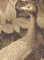 Amazonia, printed mural wallpaper by Paul Montgomery. Sepia detail shot.
