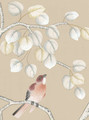 Aspens, printed mural wallpaper by Paul Montgomery. Beige detail shot.