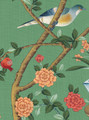 Bel Aire, printed mural wallpaper by Paul Montgomery. Green detail shot.