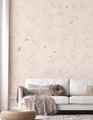 Biarritz, printed mural wallpaper by Paul Montgomery. Petale chinoiserie in room.